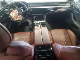 2024 Audi S8 with VIN WAULSBF89RN010765, listed as a Copart auction lot 49784285 with 13,724 mi miles and Salvage Title. Bid and sale history available at DreamBid. Image 8.