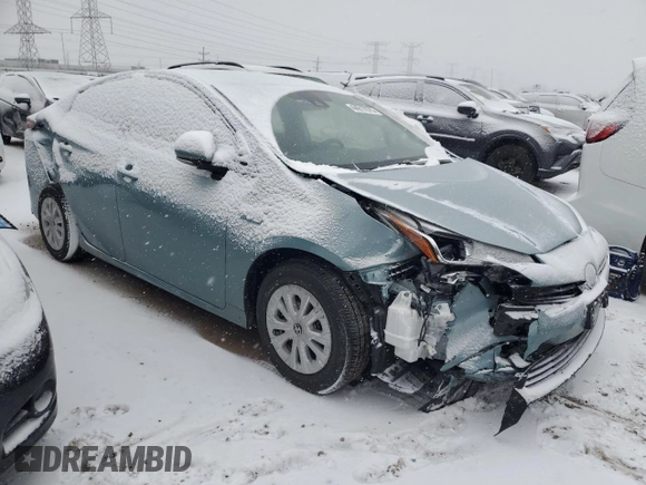 2022 Toyota Prius L Eco with VIN JTDKAMFU6N3187693, listed as a Copart auction lot 44617075 with 26,821 mi miles and Salvage Title. Bid and sale history available at DreamBid. Image 4.