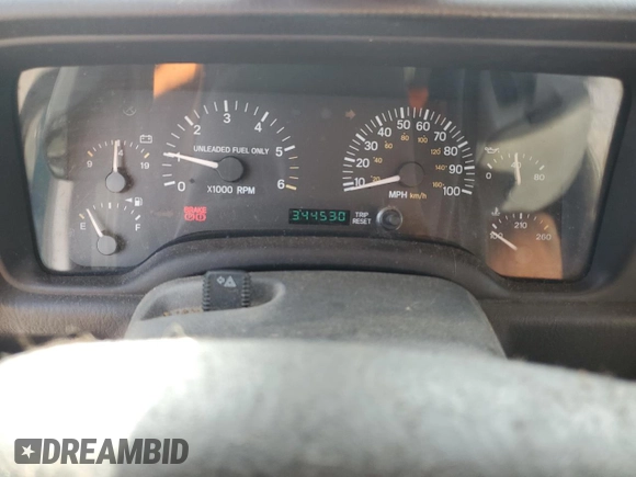 1998 Jeep Cherokee Sport with VIN 1J4FJ68S9WL249365, listed as a Copart auction lot 58896155 with 344,530 mi miles and Clean title. Bid and sale history available at DreamBid. Image 9.