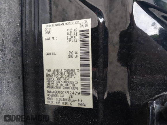 2018 Nissan Maxima Platinum z VIN 1N4AA6AP9JC392479, wystawiony jako IAAI lot #42209148 z przebiegiem 103 710 mil mil oraz . Historia ofert i sprzedaży dostępna na DreamBid. Obrazek 9.