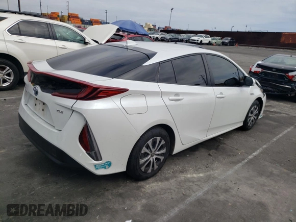 2021 Toyota Prius LE with VIN JTDKAMFP4M3192707, listed as a Copart auction lot 55993185 with 44,909 mi miles and Salvage Title. Bid and sale history available at DreamBid. Image 3.