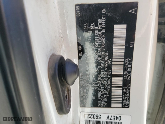 2010 Toyota Sienna XLE with VIN 5TDYK4CC8AS311023, listed as a Copart auction lot 47574285 with 209,186 mi miles and Salvage Title. Bid and sale history available at carsss.com. Image 14.