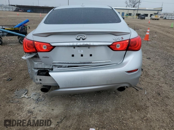 2016 Infiniti Q50 Premium with VIN JN1CV7AR8GM253769, listed as a Copart auction lot 45997325 with 57,800 mi miles and Salvage Title. Bid and sale history available at DreamBid. Image 6.