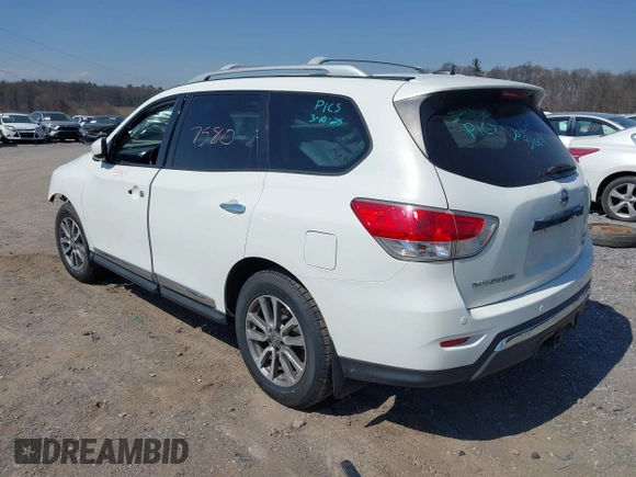 2013 Nissan Pathfinder SL z VIN 5N1AR2MM6DC629197, wystawiony jako IAAI lot #41847580 z przebiegiem 188 121 mil mil oraz . Historia ofert i sprzedaży dostępna na DreamBid. Obrazek 3.