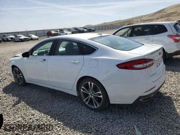 2019 Ford Fusion Titanium with VIN 3FA6P0D92KR184851, listed as a Copart auction lot 52154705 with 62,652 mi miles and Salvage Title. Bid and sale history available at carsss.com. Image 2.
