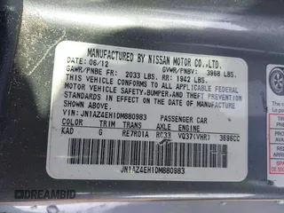 2013 Nissan 370Z with VIN JN1AZ4EH1DM880983, listed as a IAAI auction lot 41937876 with 130,613 mi miles. Bid and sale history available at carsss.com. Image 9.