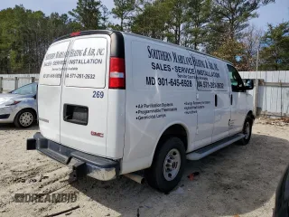 2020 GMC Savana Cargo Van with VIN 1GTW7AFG0L1247517, listed as a Copart auction lot 48102335 with 57,243 mi miles and Salvage Title. Bid and sale history available at carsss.com. Image 3.