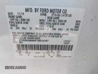 2015 Ford Explorer с VIN 1FM5K8B86FGB33357, выставлен на аукционе IAAI как лот 41665810 с пробегом 51 554 миль миль и . История ставок и продаж доступна на DreamBid. Изображение 9.