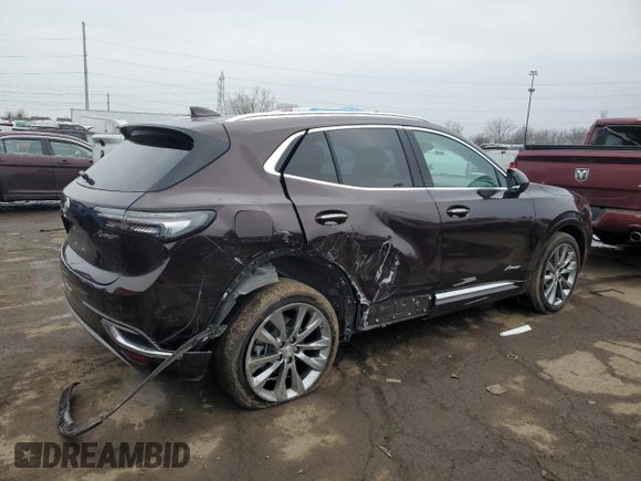 2021 Buick Envision Avenir with VIN LRBFZSR42MD091402, listed as a Copart auction lot 86379404 with 50,489 mi miles and Salvage Title. Bid and sale history available at carsss.com. Image 3.