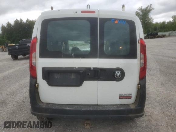 2017 Ram ProMaster City Cargo Tradesman with VIN ZFBERFAB0H6E22587, listed as a Copart auction lot 60967655 with 105,237 mi miles and Salvage title. Bid and sale history available at DreamBid. Image 6.