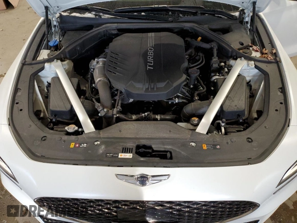 2022 Genesis G70 Launch Edition with VIN KMTG14TE6NU082327, listed as a Copart auction lot 83099774 with 33,479 mi miles and Salvage Title. Bid and sale history available at DreamBid. Image 13.