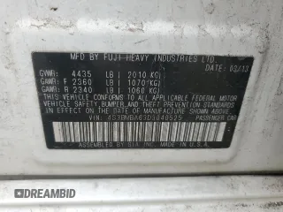 2013 Subaru Legacy 2.5i with VIN 4S3BMBA63D3040525, listed as a Copart auction lot 53311015 with 190,000 mi miles and Clean Title. Bid and sale history available at DreamBid. Image 12.