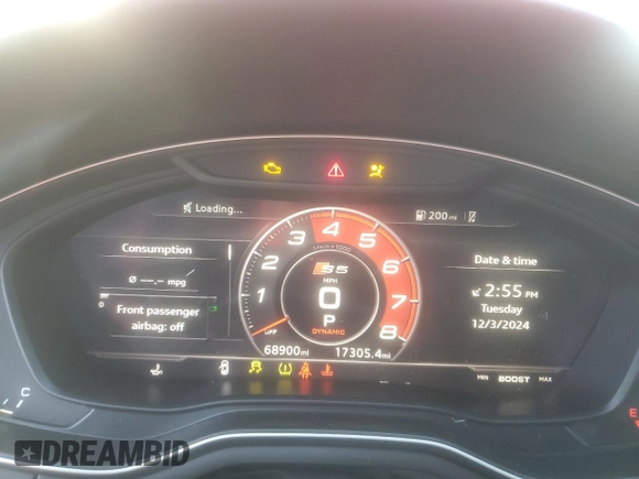 2018 Audi S5 Prestige z VIN WAUR4AF58JA038265, wystawiony jako Copart lot #83200584 z przebiegiem 68 900 mil mil oraz Szkoda całkowita • Salvage title. Historia ofert i sprzedaży dostępna na DreamBid. Obrazek 9.
