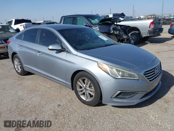 2016 Hyundai Sonata 2.4L with VIN 5NPE24AF0GH363180, listed as a IAAI auction lot 42078760 with 150,430 mi miles and . Bid and sale history available at carsss.com. Image 1.