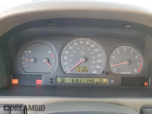 2000 Volvo V70 with VIN YV1LW61J7Y2652291, listed as a Copart auction lot 80141284 with 191,636 mi miles and Salvage Title. Bid and sale history available at carsss.com. Image 9.