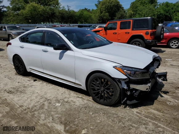2018 Genesis G80 3.3T Sport with VIN KMHGN4JB7JU239543, listed as a Copart auction lot 53734564 with 67,966 mi miles and Salvage Title. Bid and sale history available at carsss.com. Image 4.