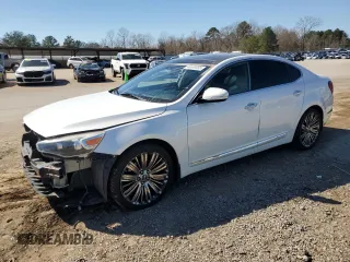 2014 Kia Cadenza Premium with VIN KNALN4D79E5165257, listed as a Copart auction lot 46689065 with 131,194 mi miles and Salvage Title. Bid and sale history available at DreamBid. Image 1.