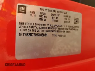 2017 Chevrolet Corvette 1LT with VIN 1G1YB2D72H5106831, listed as a Copart auction lot 78091074 with 40,254 mi miles and Clean Title. Bid and sale history available at carsss.com. Image 12.