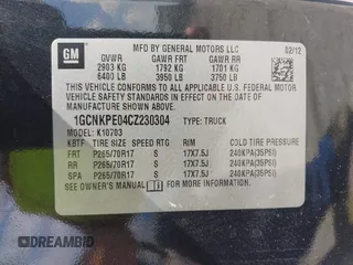 2012 Chevrolet Silverado 1500 Work Truck with VIN 1GCNKPE04CZ230304, listed as a IAAI auction lot 40220094 with 189,823 mi miles and . Bid and sale history available at DreamBid. Image 9.