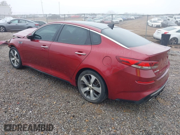 2019 Kia Optima LX with VIN 5XXGT4L32KG360570, listed as a IAAI auction lot 41497880 with 120,744 mi miles. Bid and sale history available at carsss.com. Image 3.