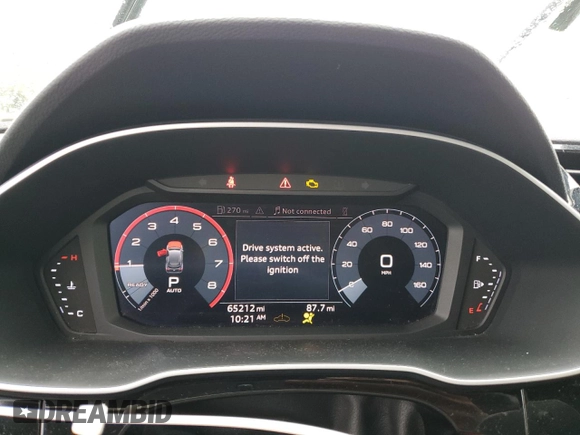 2019 Audi Q3 Premium with VIN WA1AECF32K1073242, listed as a Copart auction lot 46580165 with 65,212 mi miles and Non Repairable. Bid and sale history available at carsss.com. Image 9.