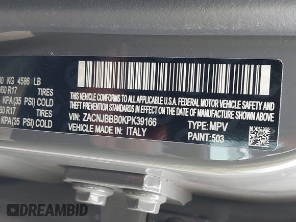 2019 Jeep Renegade Latitude z VIN ZACNJBBB0KPK39166, wystawiony jako IAAI lot #42074306 z przebiegiem 84 325 mil mil oraz . Historia ofert i sprzedaży dostępna na DreamBid. Obrazek 9.