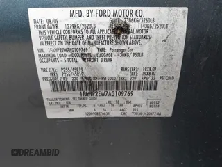 2010 Ford Taurus SEL with VIN 1FAHP2EW7AG109769, listed as a IAAI auction lot 41664835 with 162,140 mi miles and . Bid and sale history available at carsss.com. Image 9.