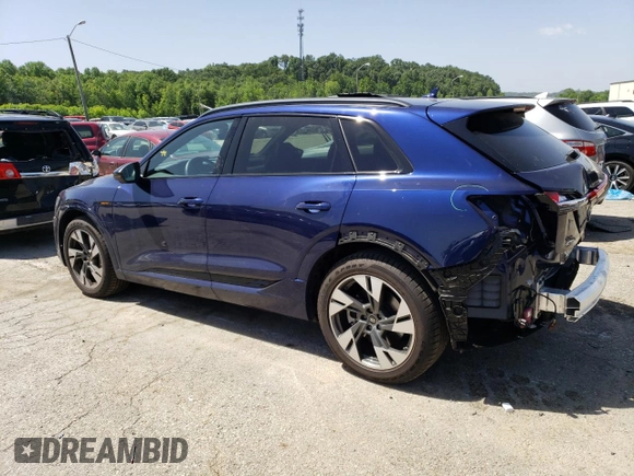 2023 Audi e-tron Premium with VIN WA1AAAGE8PB011507, listed as a Copart auction lot 57756184 with 8,497 mi miles and Clean Title. Bid and sale history available at DreamBid. Image 2.