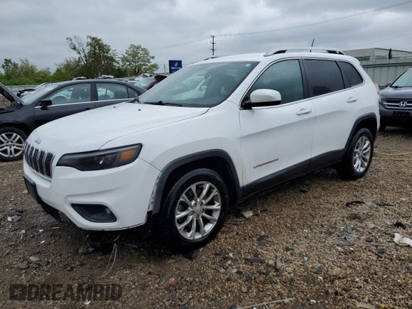 2019 Jeep Cherokee Latitude z VIN 1C4PJLCB3KD269759, wystawiony jako Copart lot #57451945 z przebiegiem 80 263 mil mil oraz Szkoda całkowita • Salvage title. Historia ofert i sprzedaży dostępna na DreamBid. Obrazek 1.