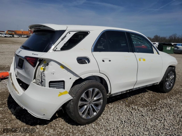 2021 Mercedes-Benz GLE with VIN 4JGFB4KB5MA392026, listed as a Copart auction lot 49223525 with 42,843 mi miles and Salvage Title. Bid and sale history available at carsss.com. Image 3.