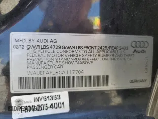 2012 Audi A4 2.0T Premium Plus with VIN WAUEFAFL6CA117704, listed as a Copart auction lot 68138614 with 90,938 mi miles and Salvage Title. Bid and sale history available at carsss.com. Image 14.