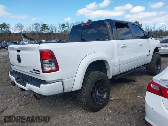 2022 Ram 1500 Big Horn with VIN 1C6SRFFT7NN204928, listed as a IAAI auction lot 41991645 with 15,597 mi miles. Bid and sale history available at carsss.com. Image 4.