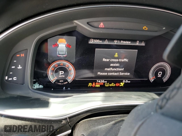 2023 Audi Q8 Premium with VIN WA1AVBF1XPD019640, listed as a Copart auction lot 67341524 with 7,426 mi miles and Salvage title. Bid and sale history available at DreamBid. Image 9.