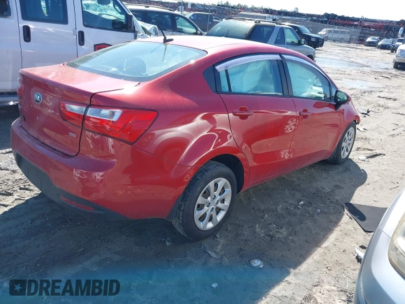 2015 Kia Rio LX with VIN KNADM4A39F6496537, listed as a IAAI auction lot 41795758 with 1 mi miles. Bid and sale history available at carsss.com. Image 4.
