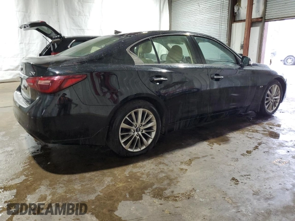 2019 Infiniti Q50 Luxe with VIN JN1EV7AR6KM556566, listed as a Copart auction lot 50066695 with 64,801 mi miles and Clean Title. Bid and sale history available at carsss.com. Image 3.