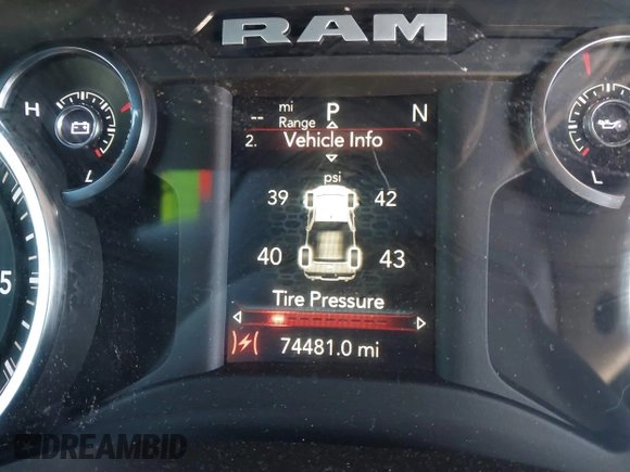 2022 Ram 2500 Big Horn with VIN 3C6UR5DJ8NG231908, listed as a IAAI auction lot 41626205 with 74,481 mi miles and . Bid and sale history available at DreamBid. Image 15.