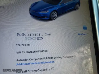 2017 Tesla Model S 100D with VIN 5YJSA1E25HF191059, listed as a Copart auction lot 49171575 with 174,766 mi miles and Salvage Title. Bid and sale history available at carsss.com. Image 9.