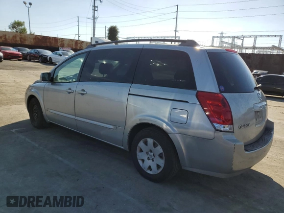2006 Nissan Quest S Special Edition with VIN 5N1BV28U86N109116, listed as a Copart auction lot 87020784 with 0 mi miles and Salvage Title. Bid and sale history available at carsss.com. Image 2.