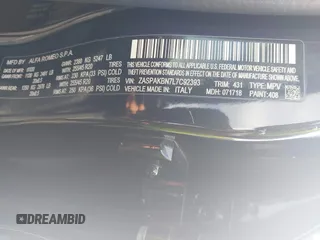 2020 Alfa Romeo Stelvio Ti z VIN ZASPAKBN7L7C92393, wystawiony jako IAAI lot #41824452 z przebiegiem 53 616 mil mil oraz . Historia ofert i sprzedaży dostępna na DreamBid. Obrazek 9.