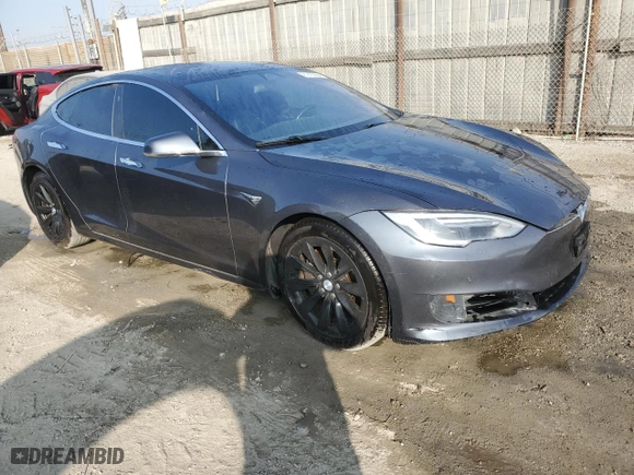2017 Tesla Model S 100D with VIN 5YJSA1E27HF206144, listed as a Copart auction lot 87453654 with 0 miles and Salvage Title. Bid and sale history available at carsss.com. Image 4.
