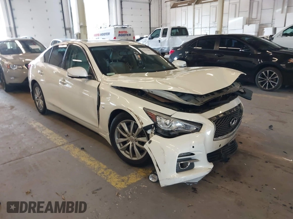 2015 Infiniti Q50 Premium with VIN JN1BV7APXFM353042, listed as a IAAI auction lot 42327460 with 108,497 mi miles and . Bid and sale history available at DreamBid. Image 1.