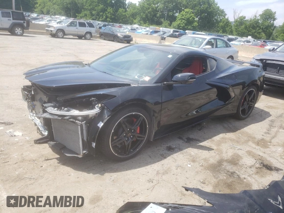 2021 Chevrolet Corvette 2LT with VIN 1G1YB2D48M5115825, listed as a Copart auction lot 59955344 with 8,708 mi miles and Salvage Title. Bid and sale history available at carsss.com. Image 1.