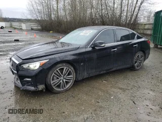 2015 Infiniti Q50 Premium with VIN JN1BV7AP6FM334679, listed as a Copart auction lot 51135855 with 77,515 mi miles and Salvage Title. Bid and sale history available at carsss.com. Image 1.