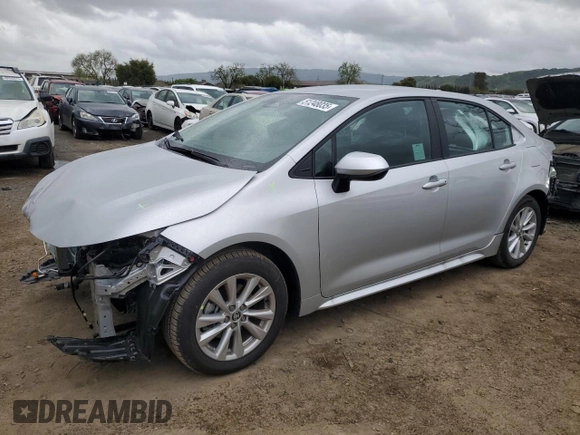 2025 Toyota Corolla LE with VIN 5YFB4MDE2SP266977, listed as a Copart auction lot 51248035 with 507 mi miles and Salvage Title. Bid and sale history available at carsss.com. Image 1.