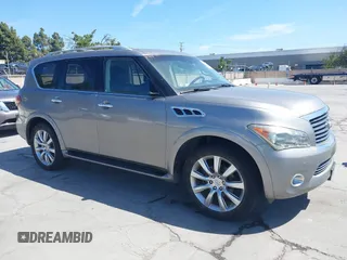 2011 Infiniti QX56 7-passenger z VIN JN8AZ2NF4B9504167, wystawiony jako IAAI lot #42384782 z przebiegiem 161 829 mil mil oraz . Historia ofert i sprzedaży dostępna na DreamBid. Obrazek 1.