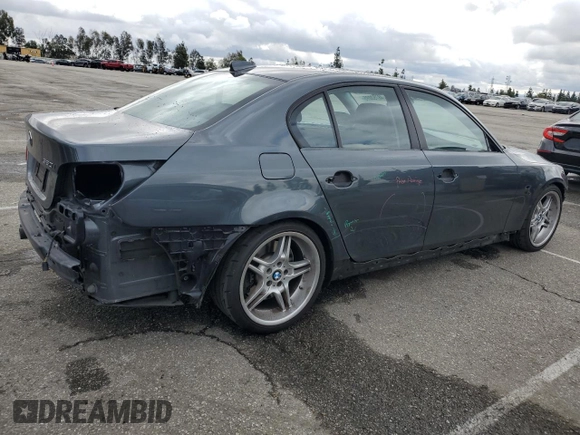 2008 BMW 5 Series 550i with VIN WBANW53568CT54587, listed as a Copart auction lot 48753895 with 334,360 mi miles and Salvage Title. Bid and sale history available at carsss.com. Image 3.