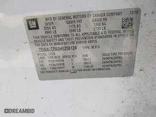 2017 Chevrolet Equinox LT with VIN 2GNALCEK0H6256124, listed as a IAAI auction lot 41849651 with 127,179 mi miles. Bid and sale history available at carsss.com. Image 9.