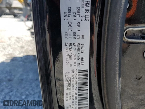 2019 Dodge Journey SE z VIN 3C4PDCBB5KT861344, wystawiony jako Copart lot #59275015 z przebiegiem Nie podano mil oraz Szkoda całkowita • Salvage title. Historia ofert i sprzedaży dostępna na DreamBid. Obrazek 13.