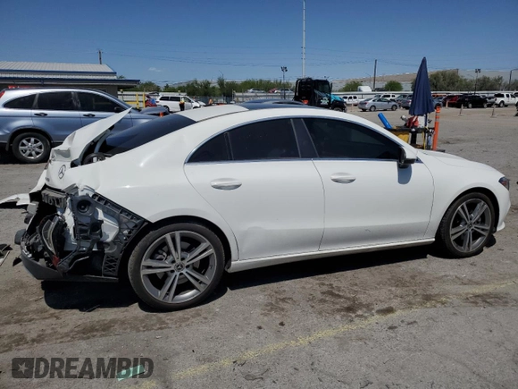 2020 Mercedes-Benz CLA 250 with VIN WDD5J4GB3LN032410, listed as a Copart auction lot 58544725 with 48,037 mi miles and Salvage title. Bid and sale history available at DreamBid. Image 3.