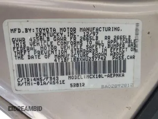 1998 Toyota Avalon XL with VIN 4T1BF18BXWU237742, listed as a IAAI auction lot 41881679 with Not Provided miles and . Bid and sale history available at DreamBid. Image 9.